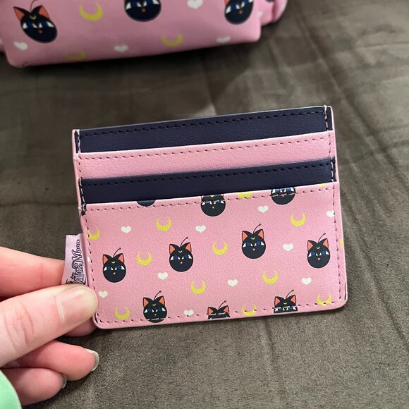 ? RARE Loungefly Sailor Moon Luna P Mini Backpack + Wallet Card Holder Set main image 5